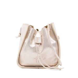 FORTE FORTE Metallic Drawstring Bucket Bag Women GREY Handbags